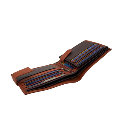 Mens Genuine Leather Mens wallet Leather Lined Bi fold Wallet For Men # 1013L