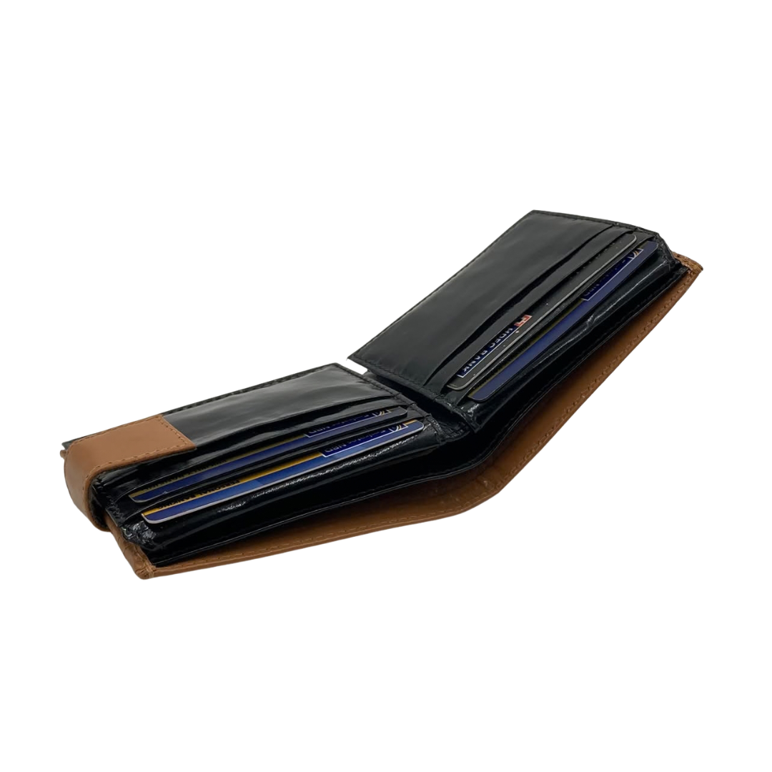 Classic Men's Waterproof Bifold Leather Wallet with Flip ID Window #1729 L (D.L.)