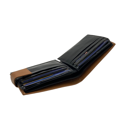 Classic Men's Waterproof Bifold Leather Wallet with Flip ID Window #1729 L (D.L.)