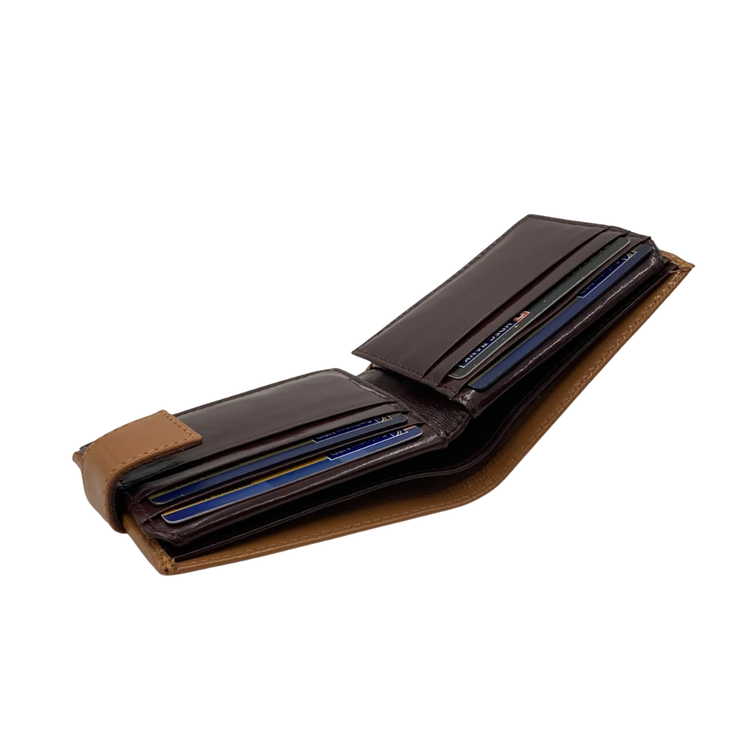 Classic Men's Waterproof Bifold Leather Wallet with Flip ID Window #1729 L (C.L.)