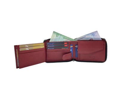 VIP Full Zip RFID Men's Wallet , Multiple Card & Coin Bifold Wallet # 1013CZ