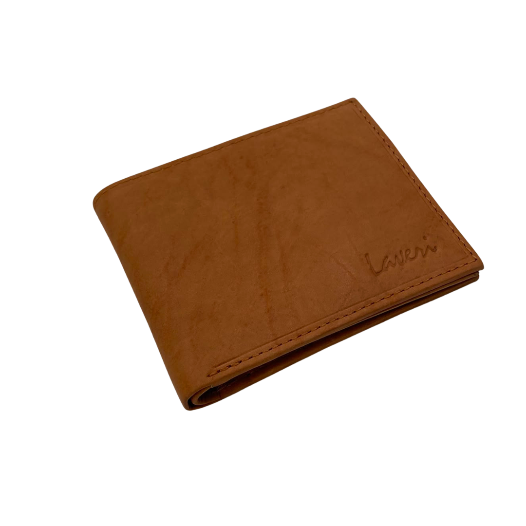 Mens Genuine Leather Mens wallet Leather Lined Bi fold Wallet For Men # 1981C