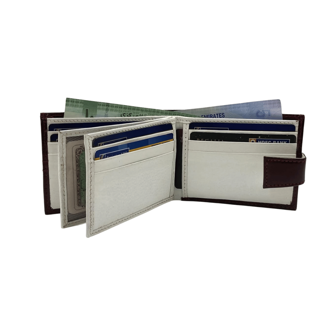 Classic Men's Waterproof Bifold Leather Wallet with Flip ID Window # 892L (C.L.)