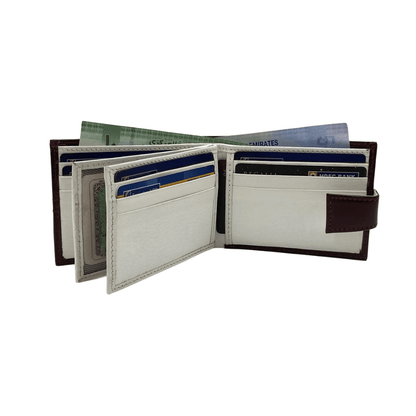 Classic Men's Waterproof Bifold Leather Wallet with Flip ID Window # 892L (C.L.)