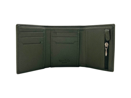 VacaPelle 8-10 Cards Trifold Genuine Leather Wallet # 4699