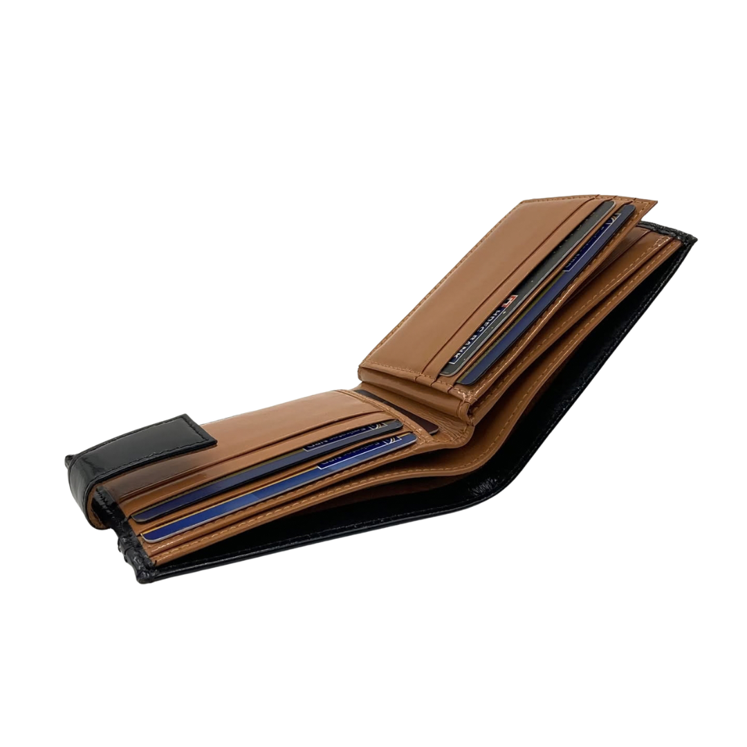 Classic Men's Waterproof Bifold Leather Wallet with Flip ID Window #1728L (D.L.)