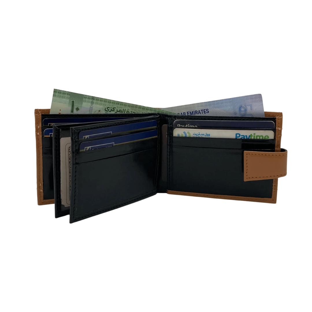 Classic Men's Waterproof Bifold Leather Wallet with Flip ID Window # 892L (D.L.)