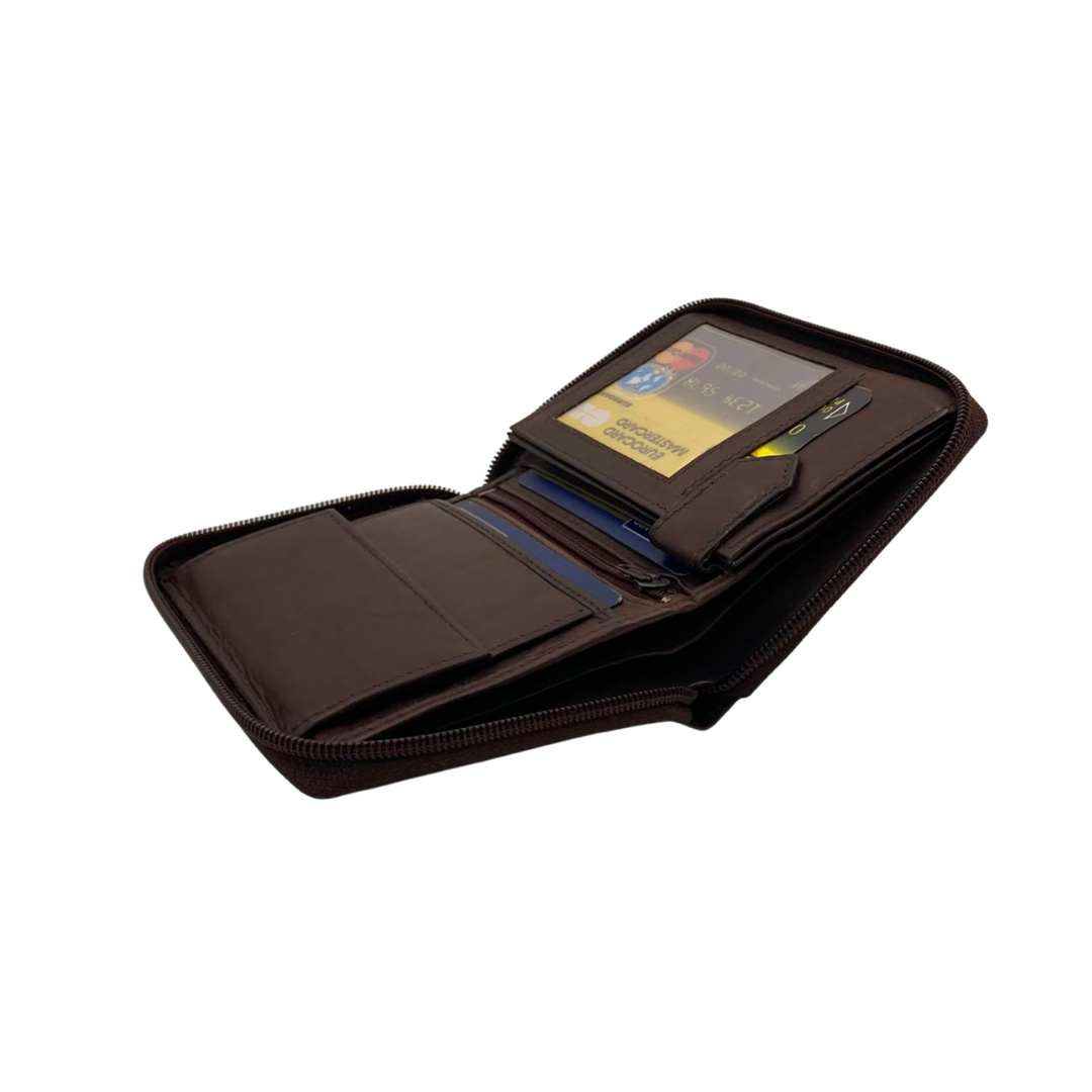Fullzip leather mens Wallet #621CZ