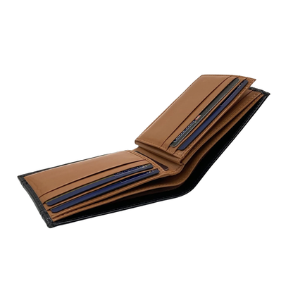 Classic Men's Waterproof Bifold Leather Wallet with Flip ID Window #1728 (D.L.)