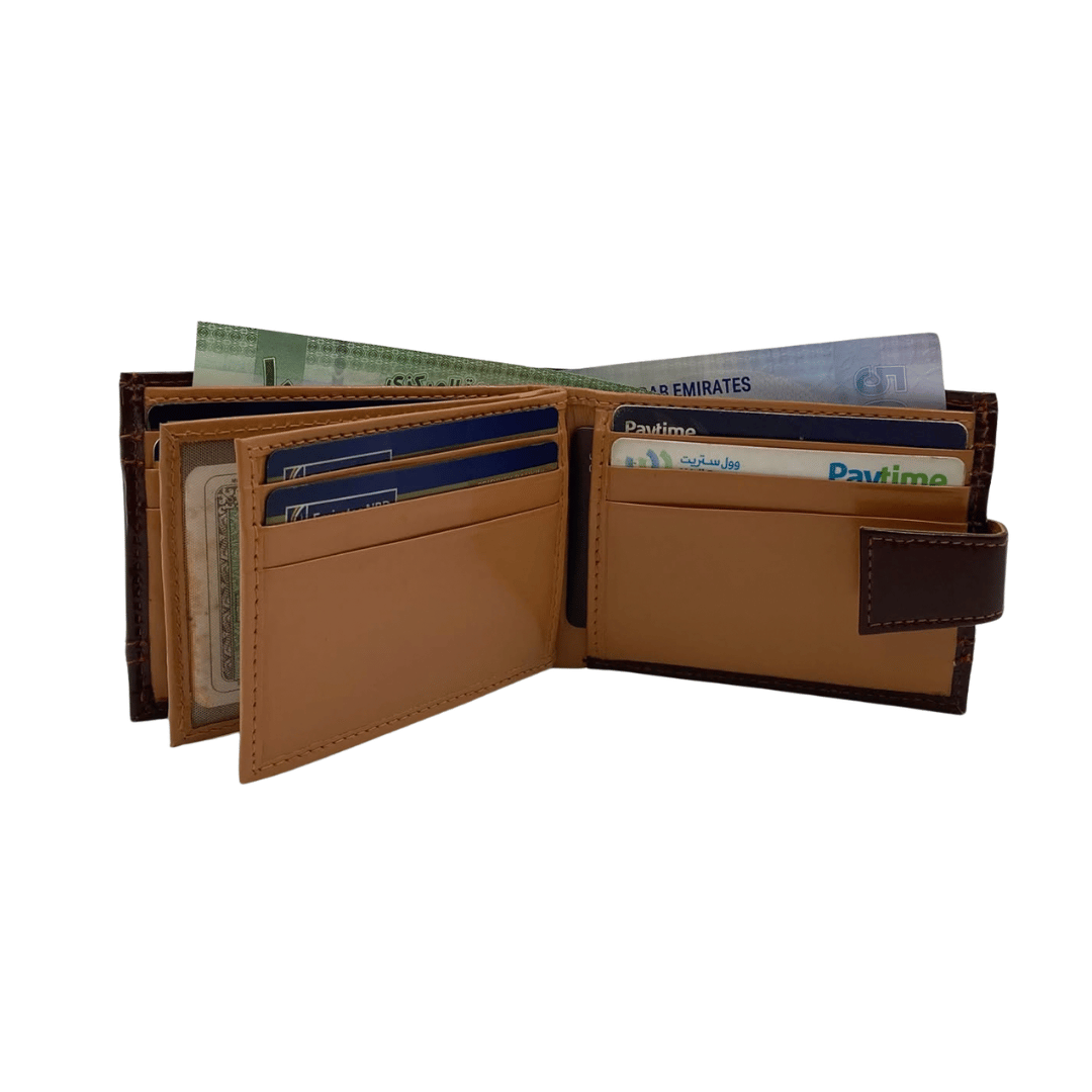Classic Men's Waterproof Bifold Leather Wallet with Flip ID Window # 892L (D.L.)