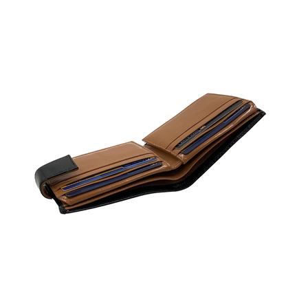 Classic Men's Waterproof Bifold Leather Wallet with Flip ID Window #1729 L