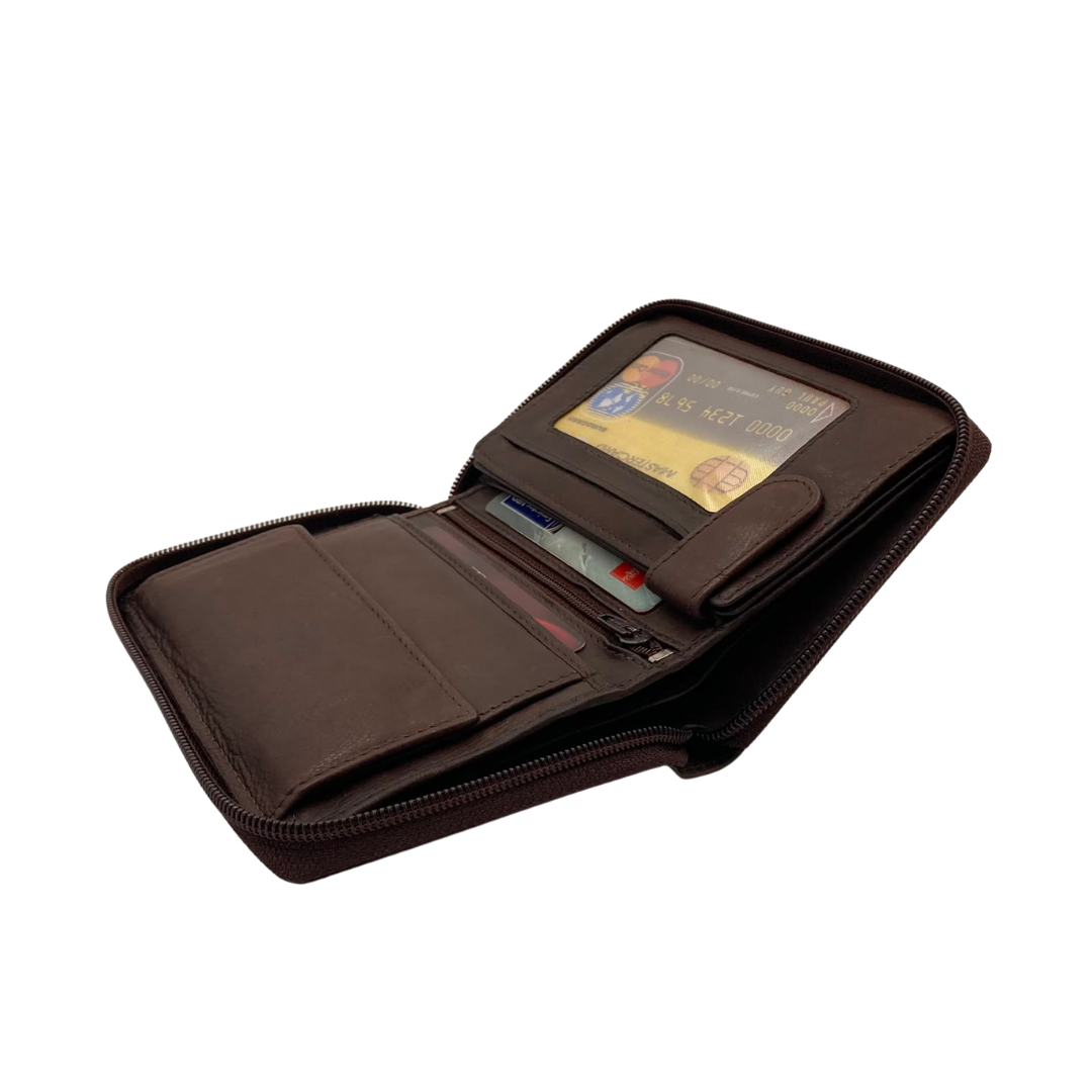 Fullzip leather mens Wallet #618CZ