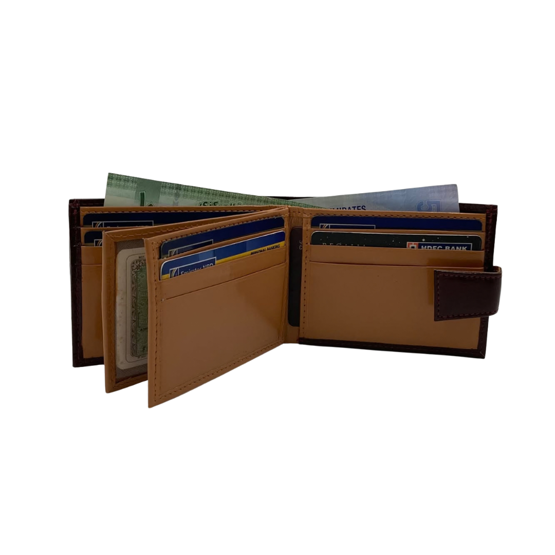 Classic Men's Waterproof Bifold Leather Wallet with Flip ID Window #892L