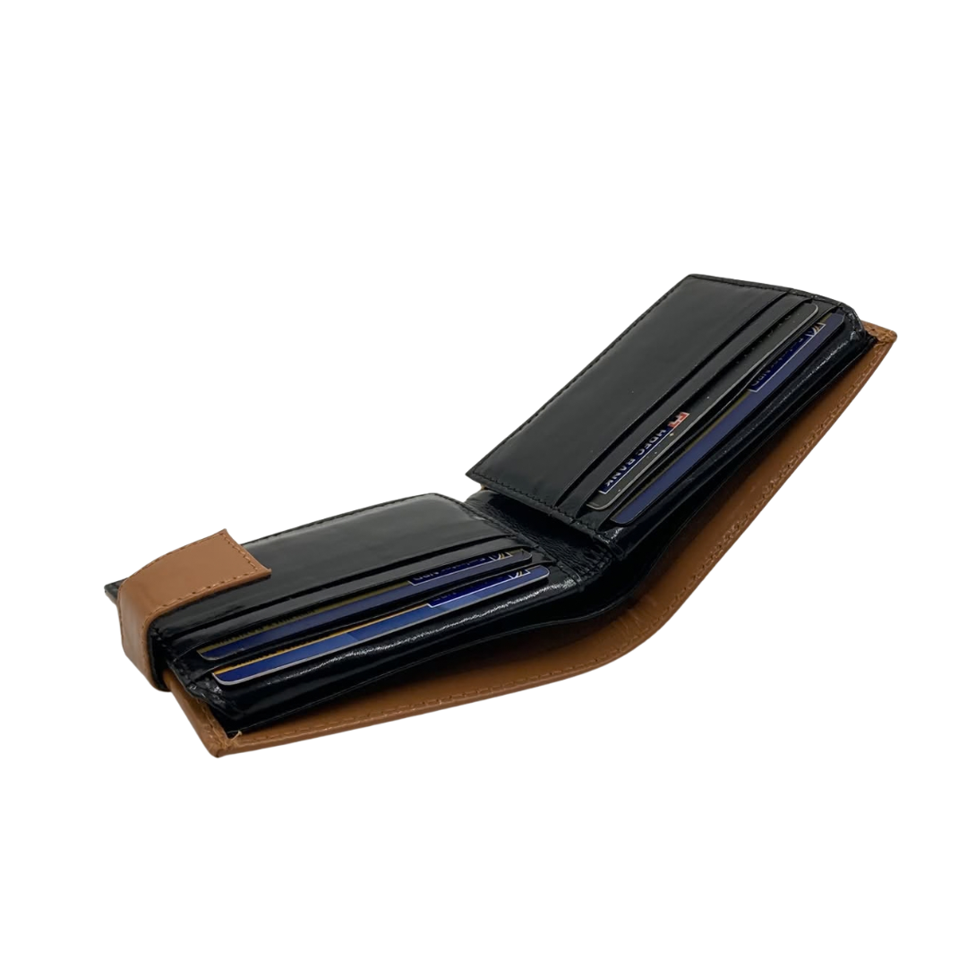Classic Men's Waterproof Bifold Leather Wallet with Flip ID Window #1729 L (C.L.)