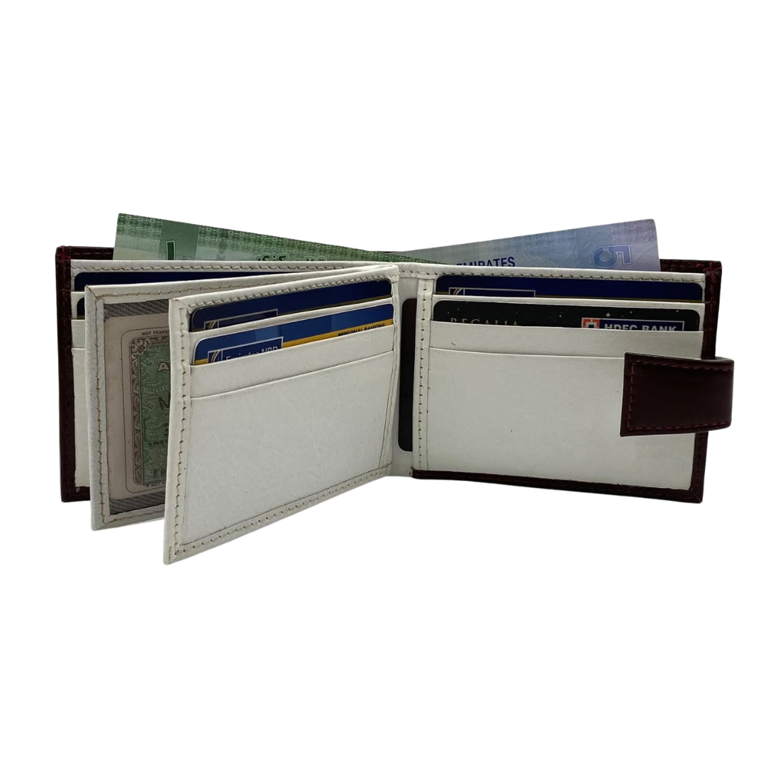 Classic Men's Waterproof Bifold Leather Wallet with Flip ID Window #892L