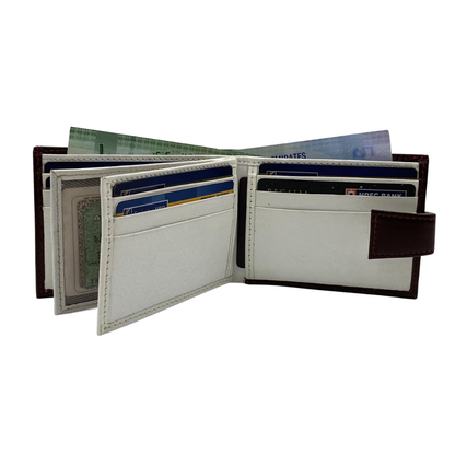 Classic Men's Waterproof Bifold Leather Wallet with Flip ID Window #892L