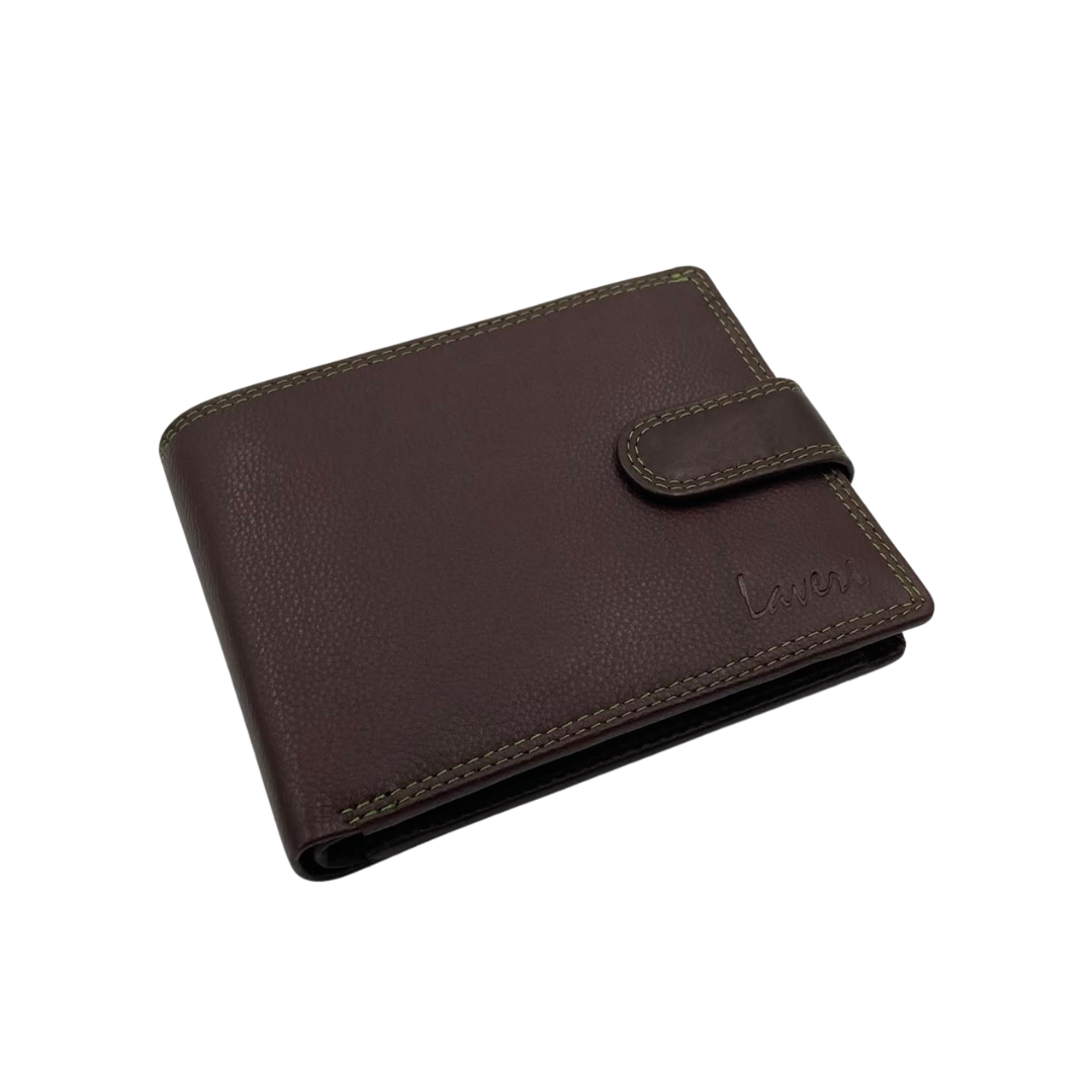 Mens Genuine Leather Mens wallet Leather Lined Bi fold Wallet For Men # 1357L