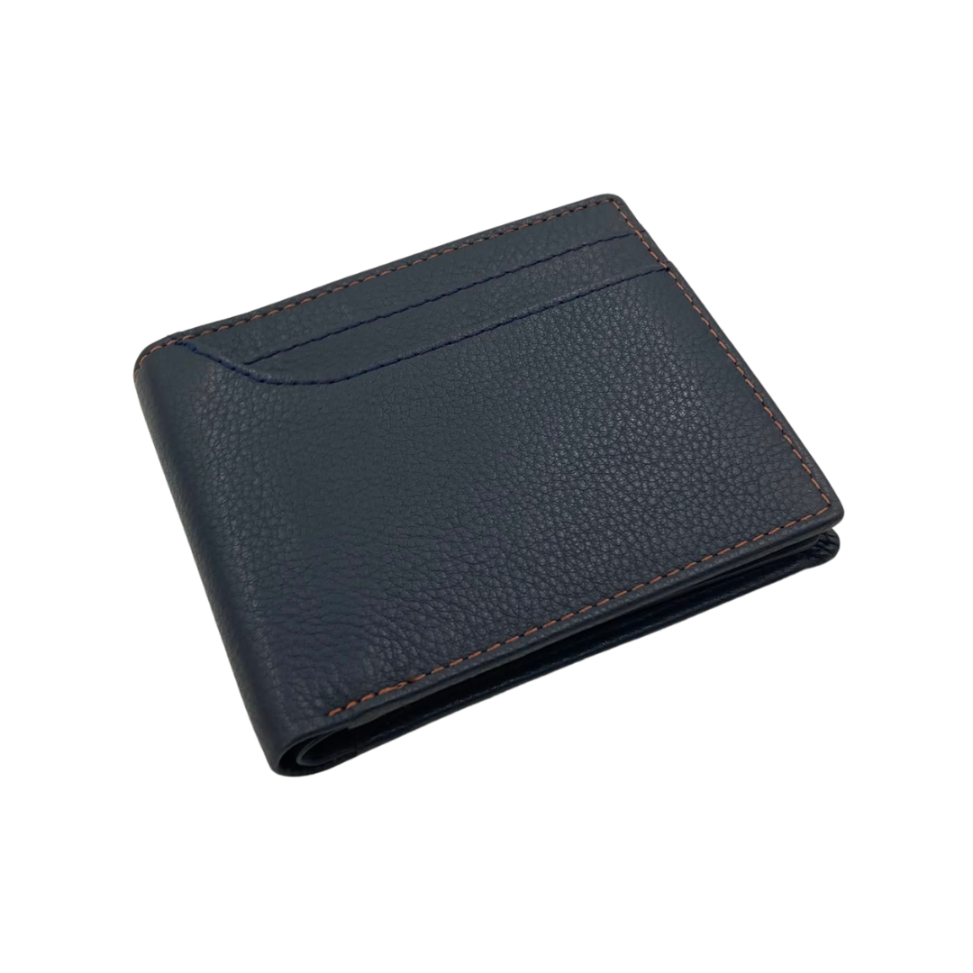 Mens Genuine Leather Mens wallet Leather Lined Bi fold Wallet For Men # 4094NC.2