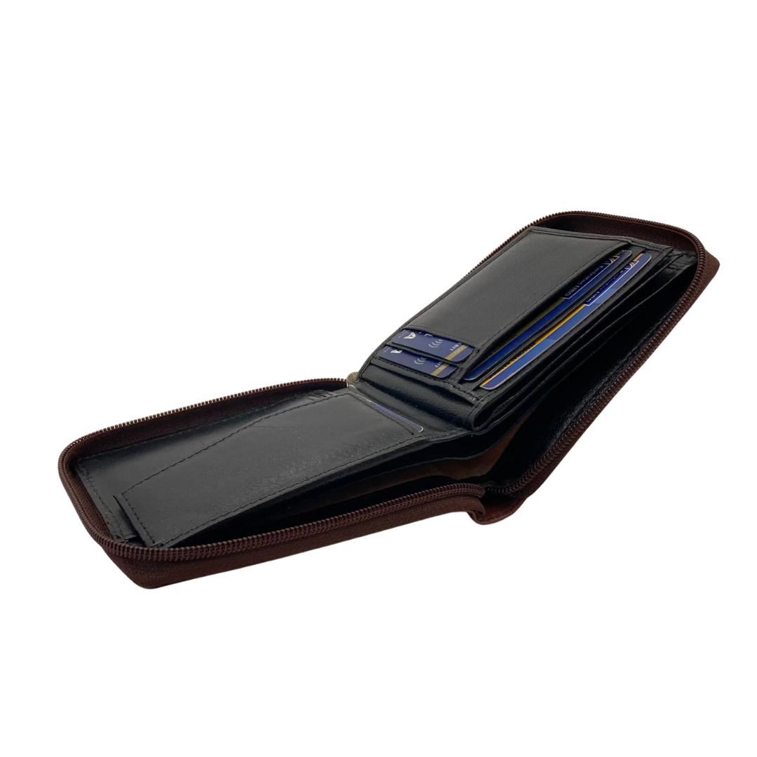 Fullzip leather mens Wallet #1406CZ