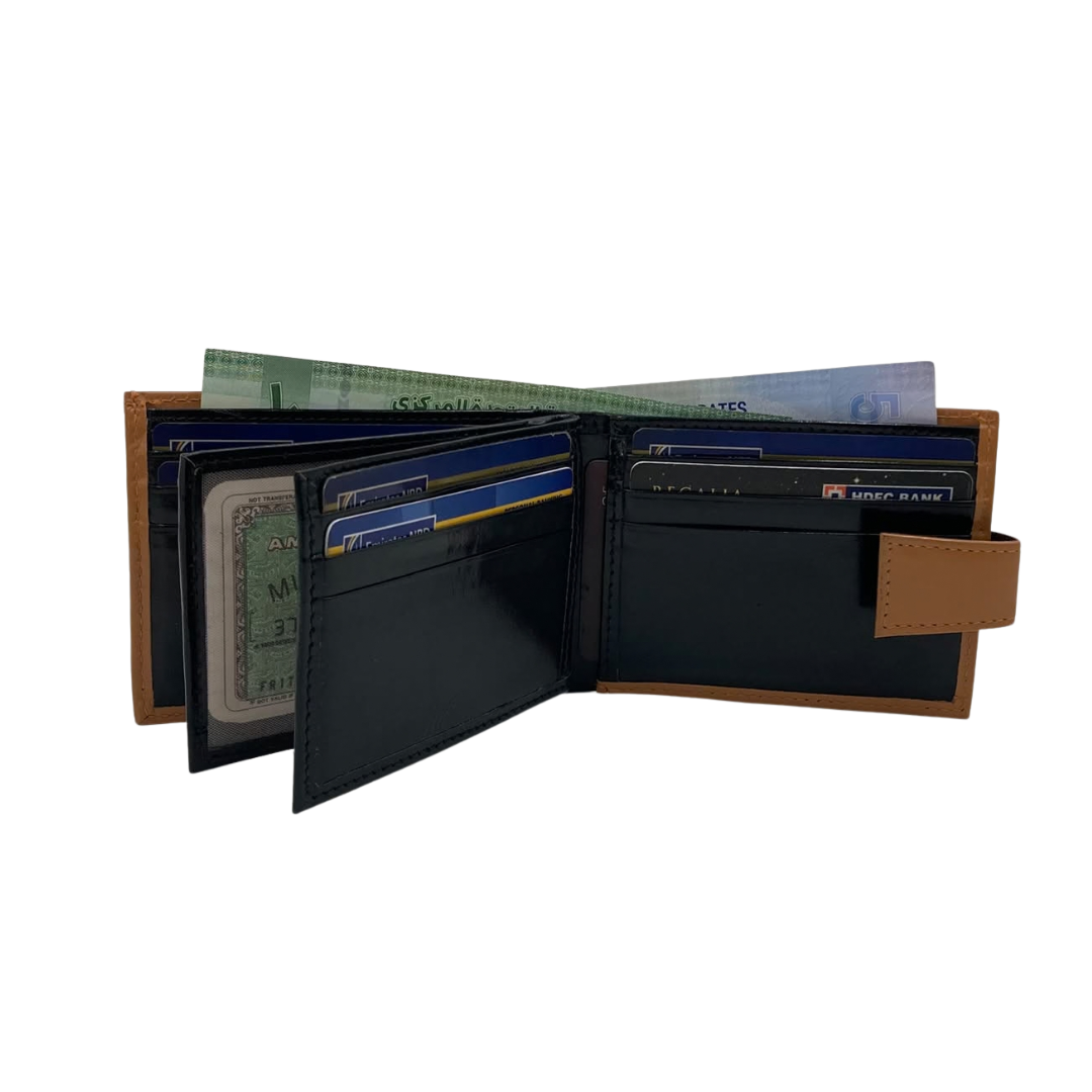 Classic Men's Waterproof Bifold Leather Wallet with Flip ID Window #892L