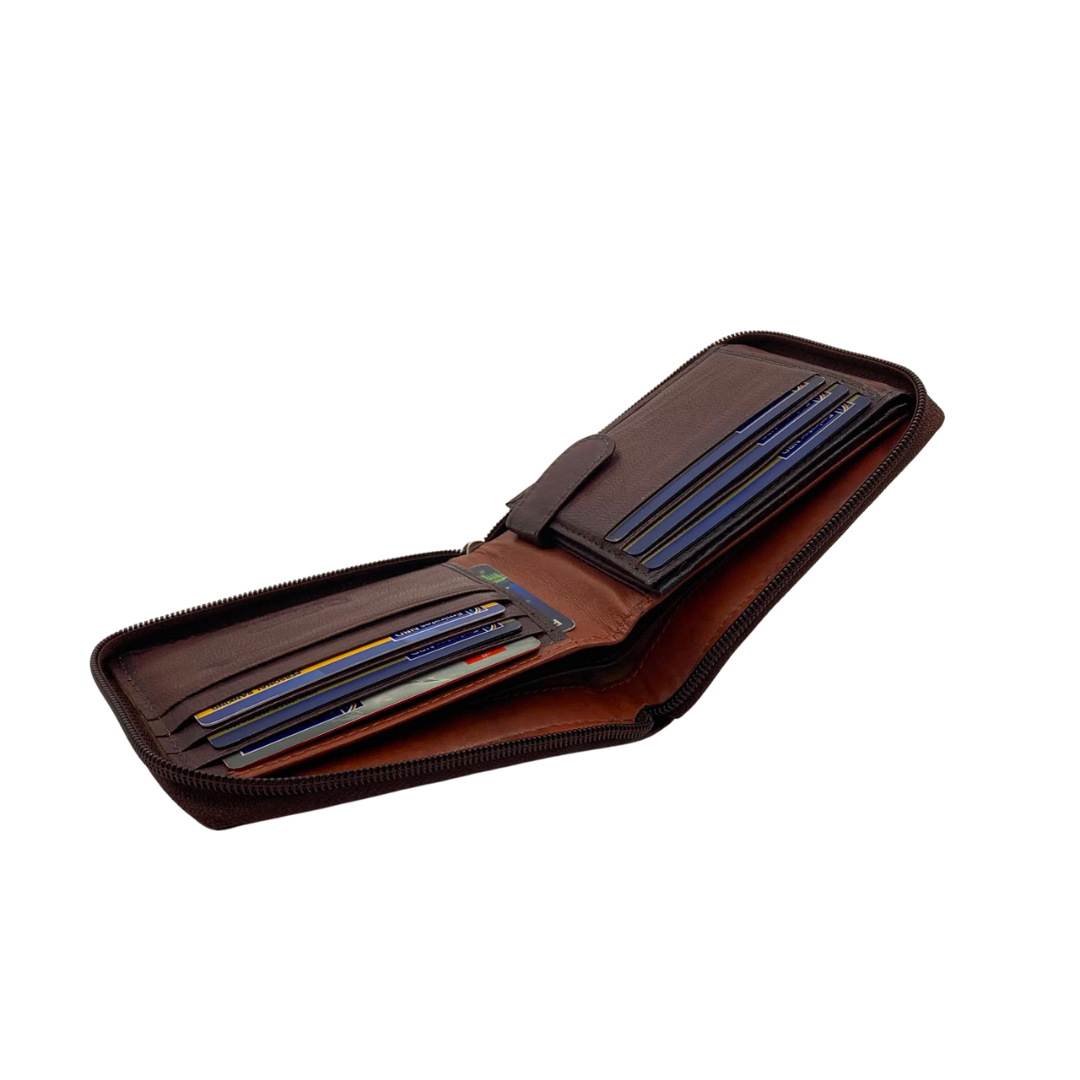 Fullzip leather mens Wallet #1013Z