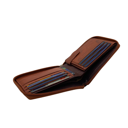Fullzip leather mens Wallet #1013Z