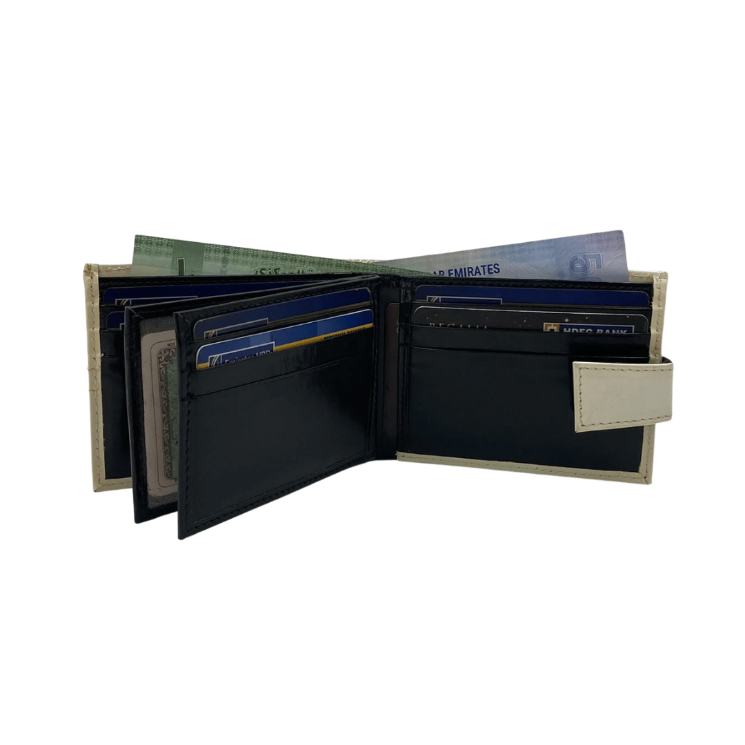 Classic Men's Waterproof Bifold Leather Wallet with Flip ID Window # 892L (C.L.)
