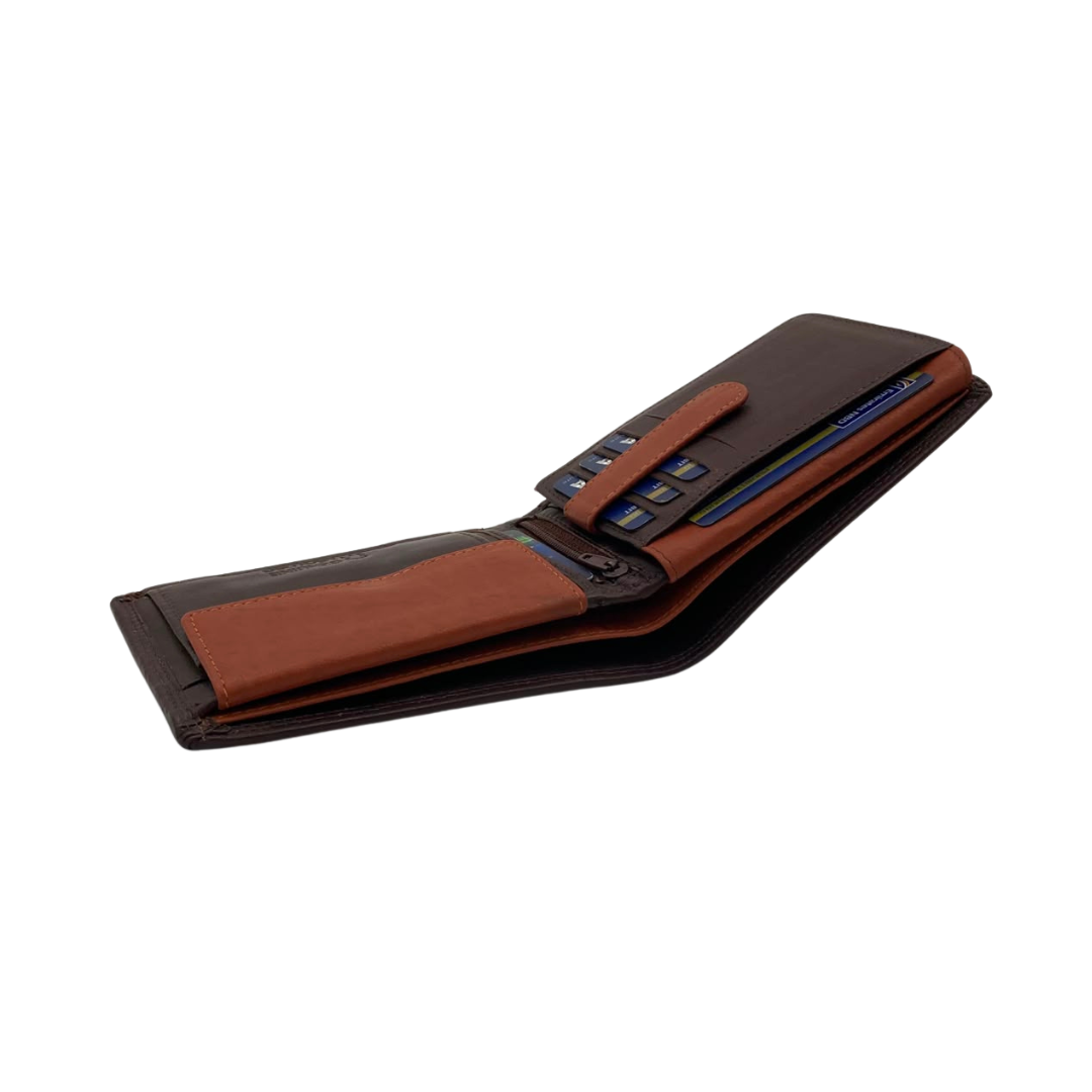 Mens Genuine Leather Mens wallet Leather Lined Bi fold Wallet For Men # 1510
