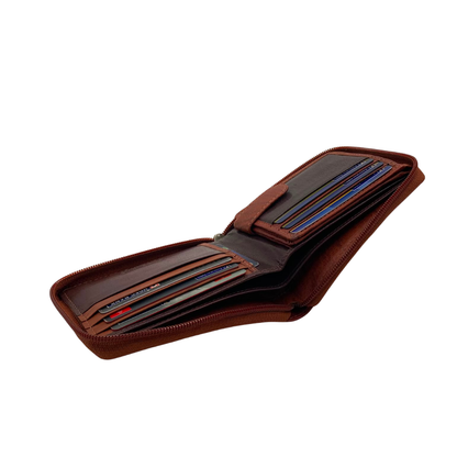 Fullzip leather mens Wallet #1013Z