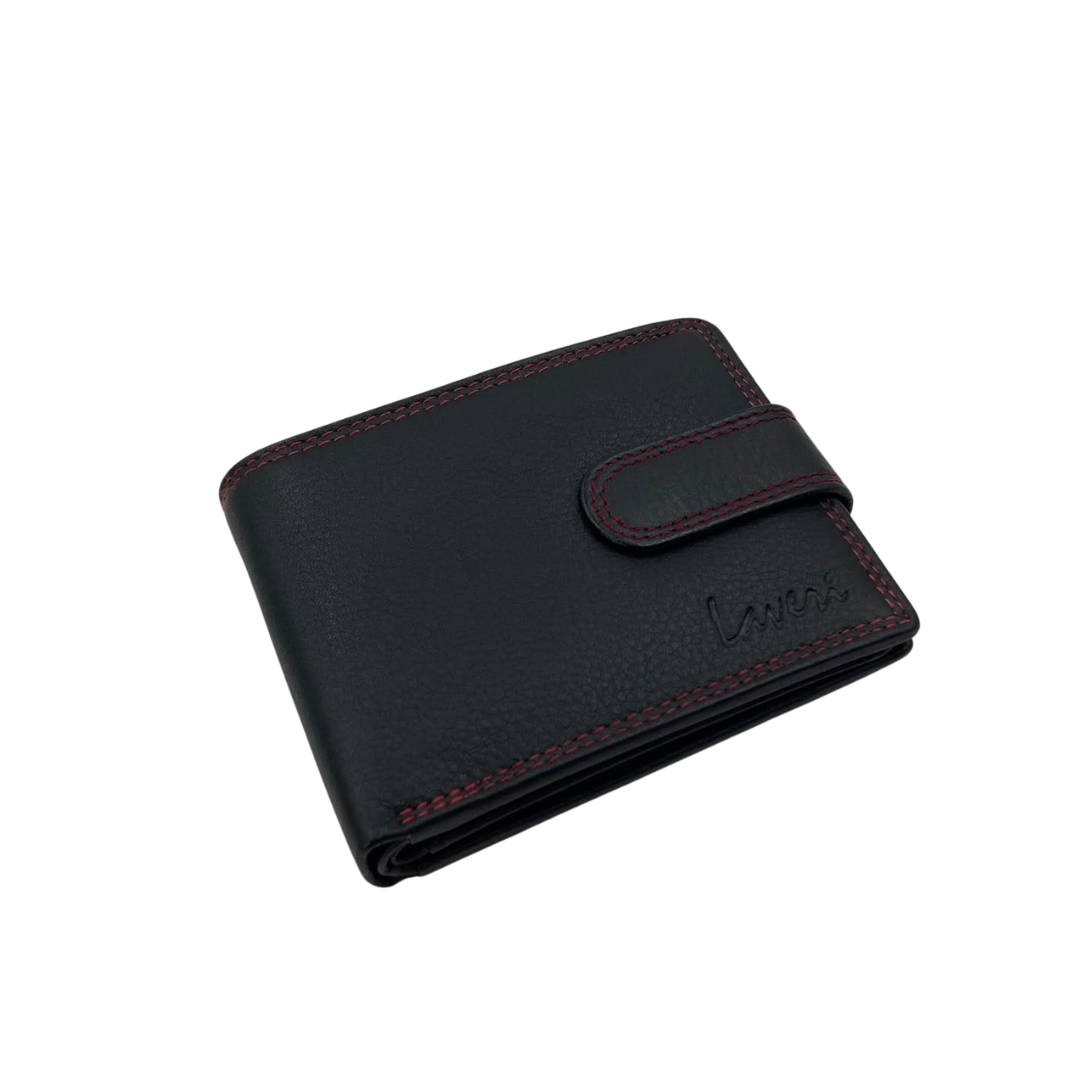 Mens Genuine Leather Mens wallet Leather Lined Bi fold Wallet For Men # 1350BL