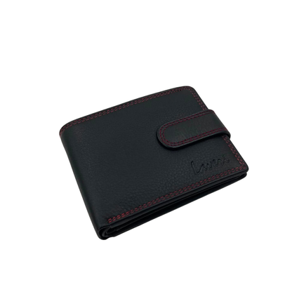 Mens Genuine Leather Mens wallet Leather Lined Bi fold Wallet For Men # 1350BL