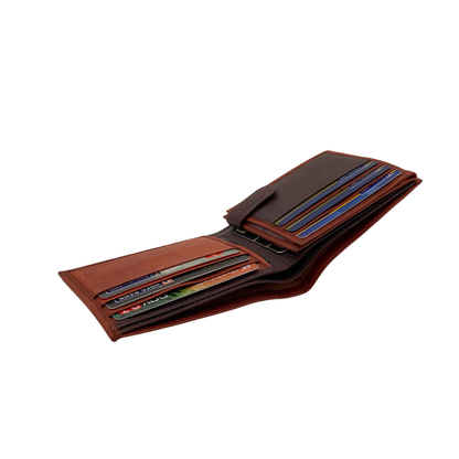 Mens Genuine Leather Mens wallet Leather Lined Bi fold Wallet For Men # 1426