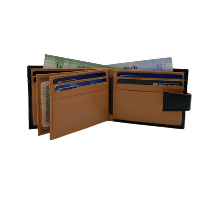 Classic Men's Waterproof Bifold Leather Wallet with Flip ID Window # 892L (D.L.)