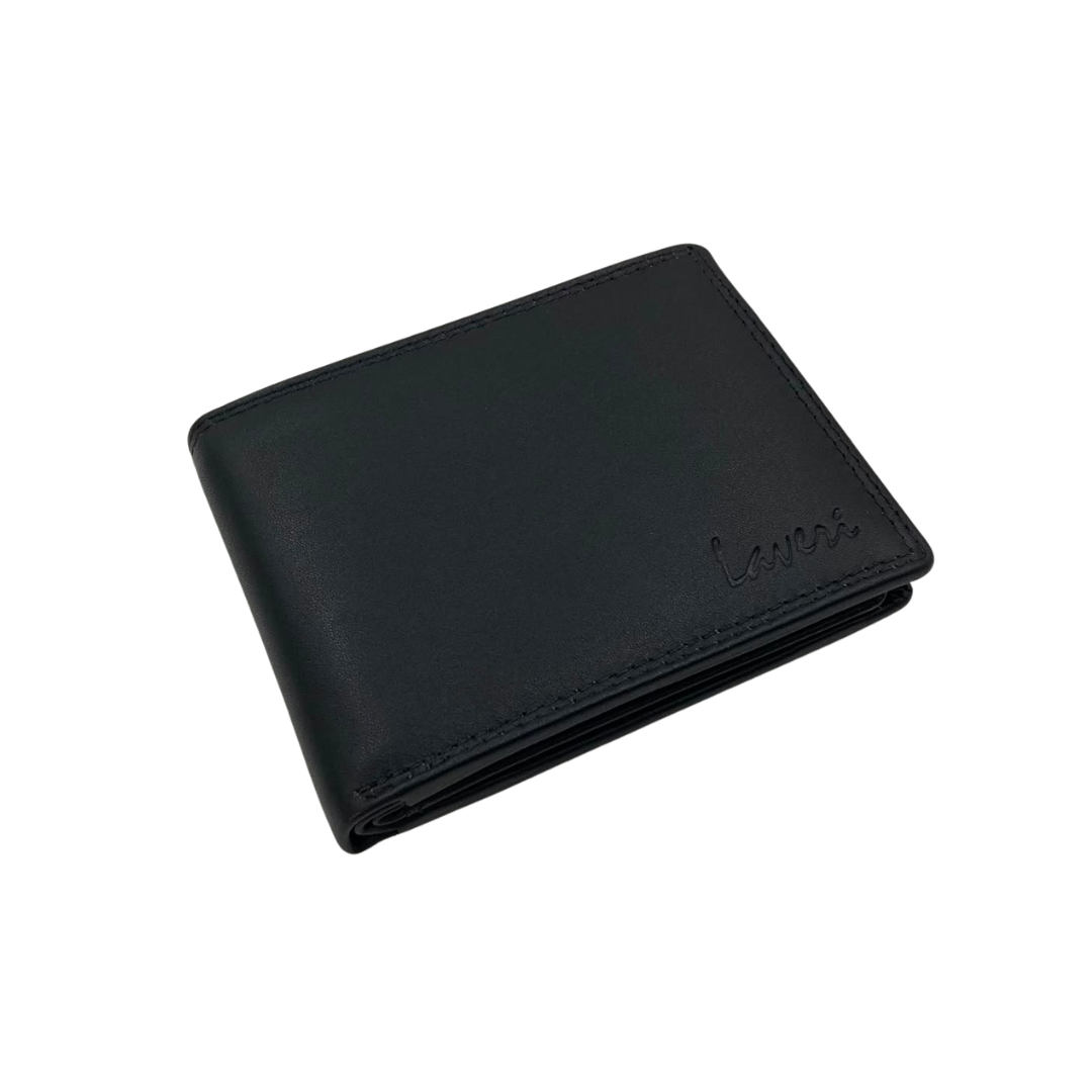 Mens Genuine Leather Mens wallet Leather Lined Bi fold Wallet For Men # 1350B
