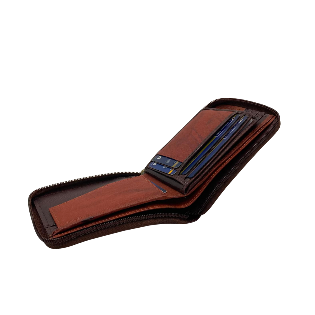 Fullzip leather mens Wallet #1406CZ