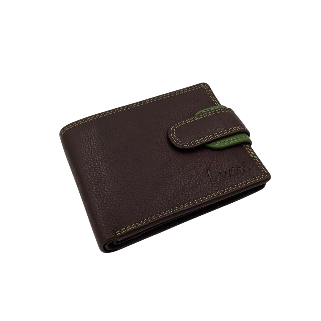 Mens Genuine Leather Mens wallet Leather Lined Bi fold Wallet For Men # 1350CBL