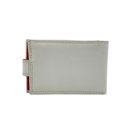Men's Waterproof Bifold Leather Wallet with ID Window & Card Slots (White & Red Edition) #1020CL [PLAIN]