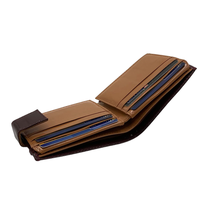 Classic Men's Waterproof Bifold Leather Wallet with Flip ID Window #1729 L (D.L.)