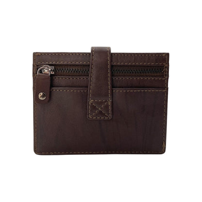 Slim Loop Lock Cards, Cash & Coins Holder Genuine Leather RFID # 4505NL