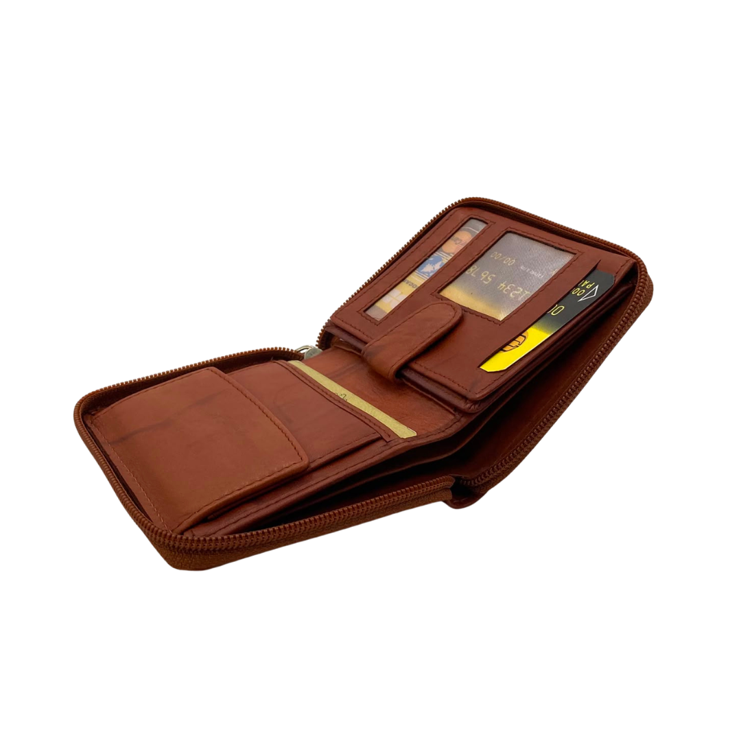 Fullzip leather mens Wallet #664CZ