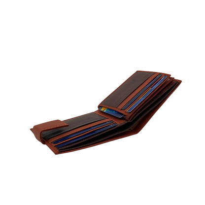 Mens Genuine Leather Mens wallet Leather Lined Bi fold Wallet For Men # 892L