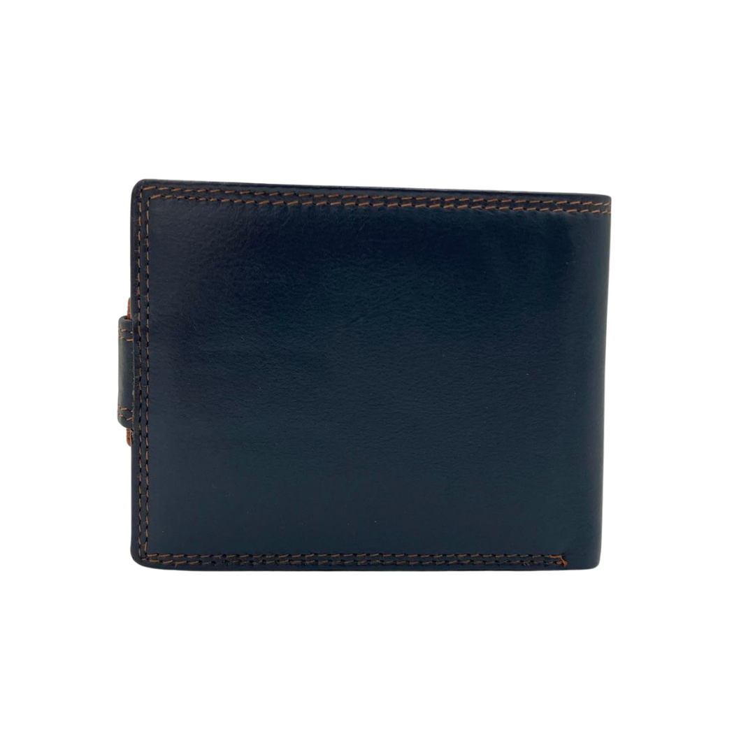 Mens Genuine Leather Mens wallet Leather Lined Bi fold Wallet For Men # 1350CBL