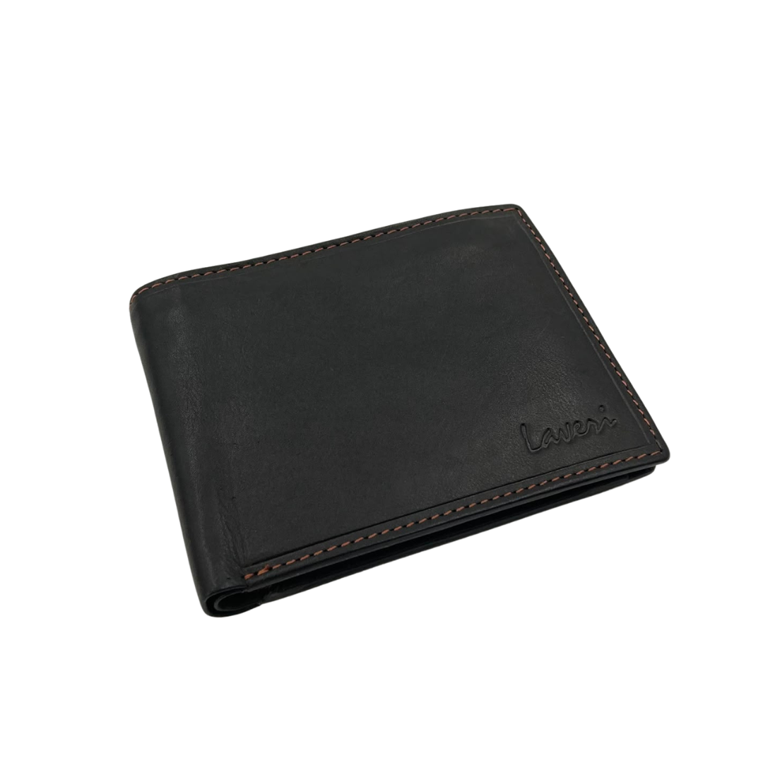 Mens Genuine Leather Mens wallet Leather Lined Bi fold Wallet For Men # 1357
