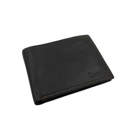 Mens Genuine Leather Mens wallet Leather Lined Bi fold Wallet For Men # 1357