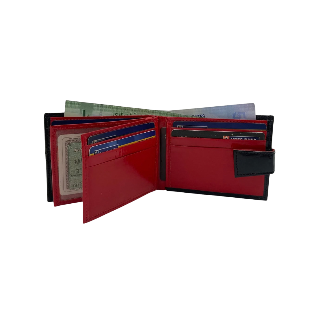 Classic Men's Waterproof Bifold Leather Wallet with Flip ID Window # 892L (C.L.)