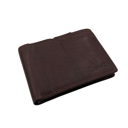 Mens Genuine Leather Mens wallet Leather Lined Bi fold Wallet For Men # 1244N