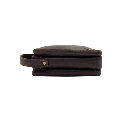 Hand Pouch, Wash Bag, Toiletry, Genuine Leather # 2040HN