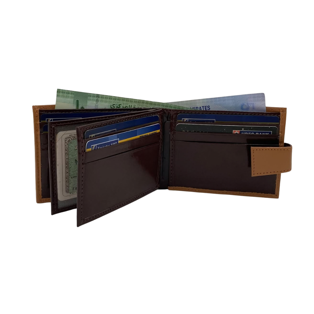 Classic Men's Waterproof Bifold Leather Wallet with Flip ID Window #892L