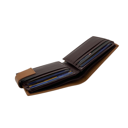 Classic Men's Waterproof Bifold Leather Wallet with Flip ID Window #1729 L