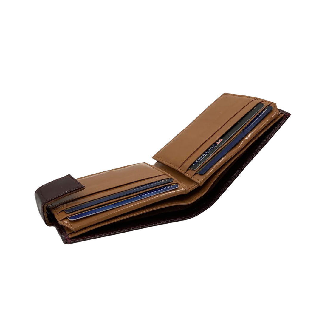 Classic Men's Waterproof Bifold Leather Wallet with Flip ID Window #1729 L (C.L.)